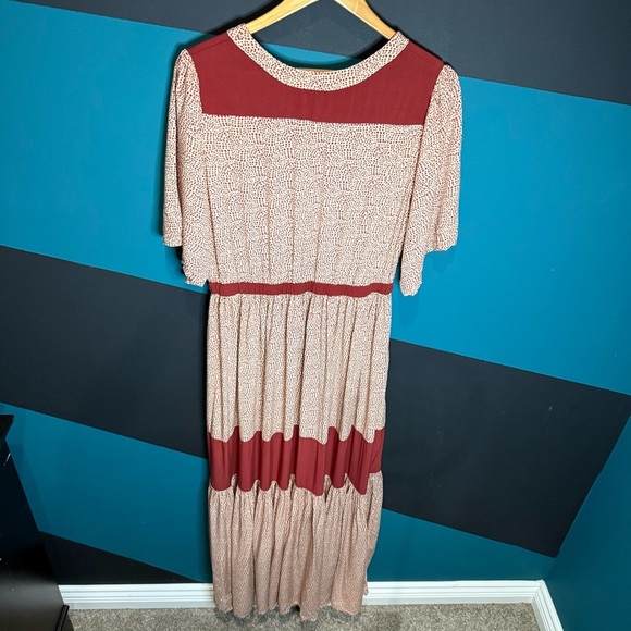 Bohemian Red and Cream Maxi Dress - Picture 7 of 14